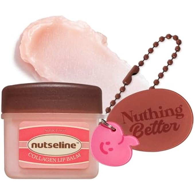 nutseline SUPER NUT COLLAGEN KEYRING LIP BALM 11ML  3-IN-1 LIP CARE KOREAN SKIN CARE, PLUMPS & FIRMS LIPS, COLLAGEN-BOOSTING, SHEA BUTTER FORMULA FOR HYDRATION & SMOOTHNESS, PORTABLE KEYRING DESIGN - Image 1